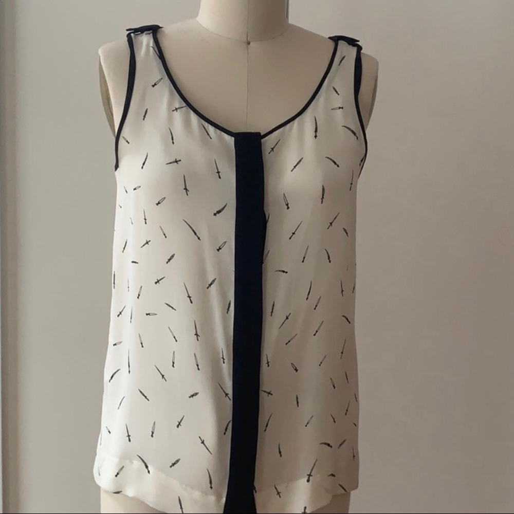 rag & bone 100% silk dagger blouse